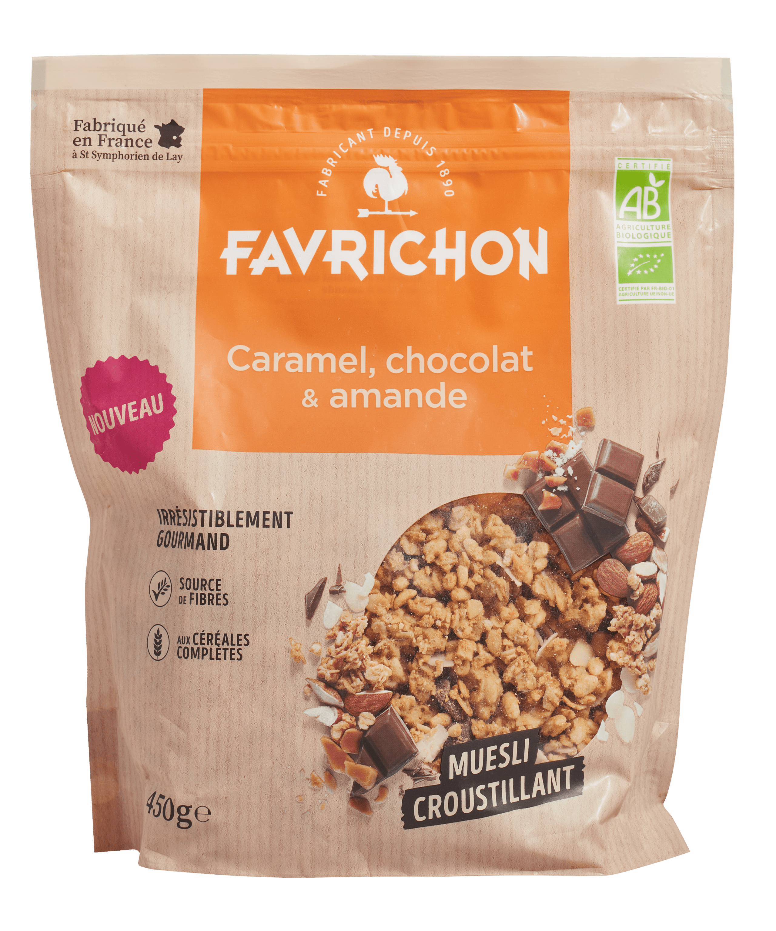 Muesli au Chocolat et Noisettes Toastées Bio Grillon D'Or 500g - La Fourche